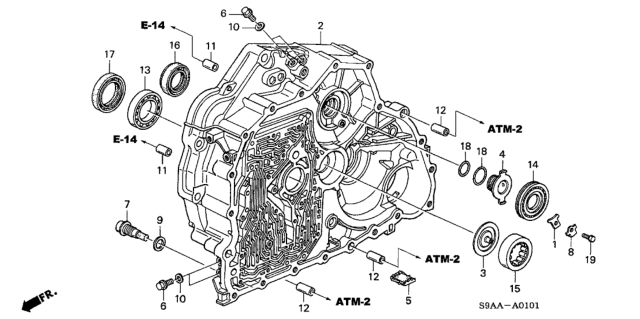 2006 Honda CR-V Case, Torque Converter (DOT) Diagram for 21111-PRV-306
