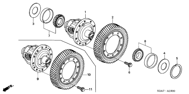 2005 Honda Accord Gear, Final Driven Diagram for 41233-RDW-000