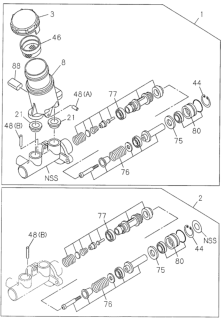 2002 Honda Passport Ring Snap, Master Cylinder Diagram for 8-97289-091-0