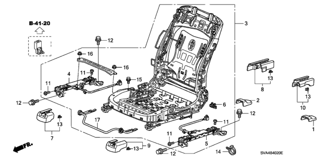 2006 Honda Civic Front Seat Components (Passenger Side) Diagram