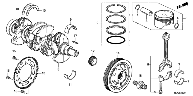 2018 Honda Civic Crankshaft - Piston Diagram