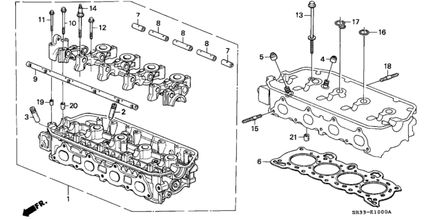 1993 Honda Civic Cylinder Head Diagram