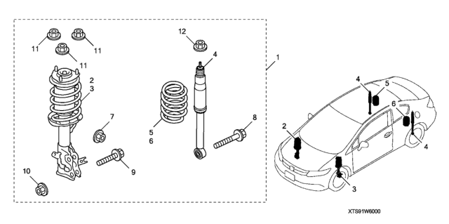 2013 Honda Civic Sport Suspension Kit Diagram