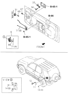1998 Honda Passport Tailgate Components - Fuel Lid Diagram