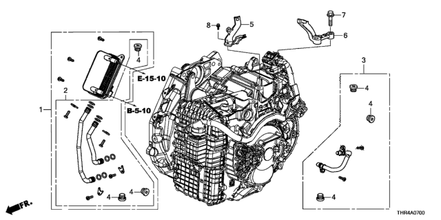 2018 Honda Odyssey 5 Door EX KA 9AT AT Oil Cooler - Pipes (9AT) Diagram