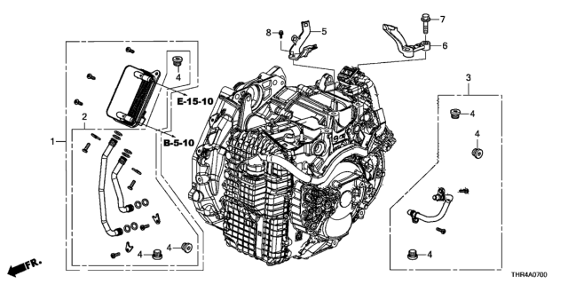 2019 Honda Odyssey AT Oil Cooler - Pipes (9AT) Diagram