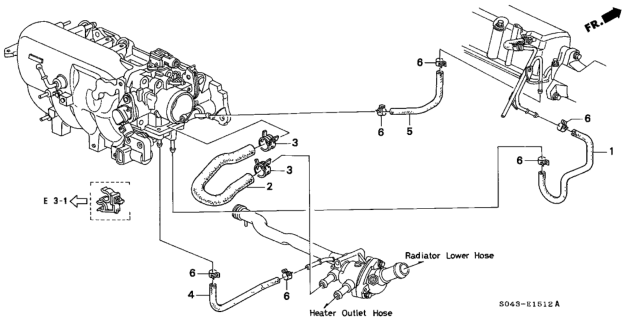 1997 Honda Civic Water Hose Diagram