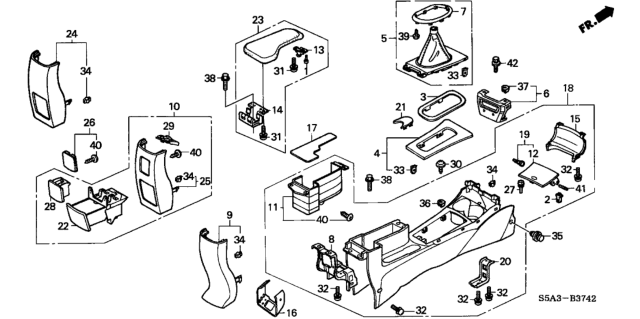 2003 Honda Civic Console Diagram