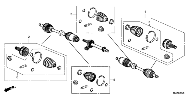2021 Honda CR-V Front Driveshaft Set Short Parts Diagram