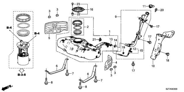 2016 Honda CR-Z Fuel Tank Diagram