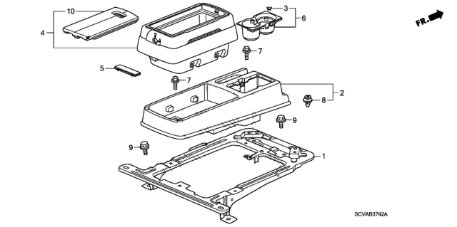 2009 Honda Element Console Diagram