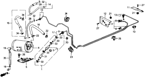 1989 Honda Prelude Hose Assy., Fuel Diagram for 16233-PK1-660