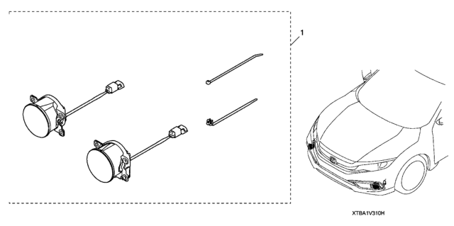 2019 Honda Civic 4 Door SPORT (HCM ENGINE/HDM CVT) KA CVT Foglight Diagram