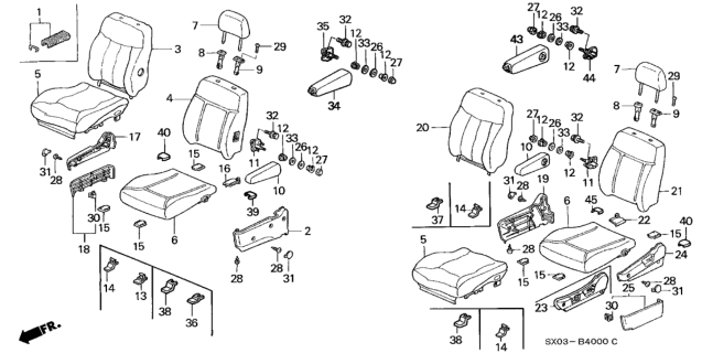 1998 Honda Odyssey Cover, Left Front Seat-Back Trim (Mild Beige) Diagram for 81521-SX0-A12ZC