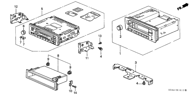 1999 Honda Civic Bracket, R. Radio Diagram for 77211-S04-900ZZ