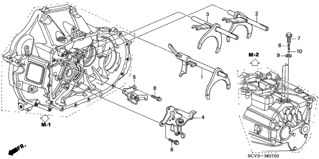 2006 Honda Element MT Shift Fork Diagram