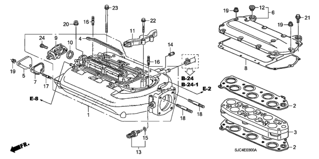 2007 Honda Ridgeline Gasket, Intake Manifold Diagram for 17105-RCA-A01