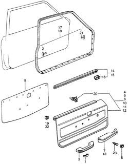 1983 Honda Civic Lining, R. FR. Door *NH41L* (TENDER GRAY) Diagram for 75821-SA0-684ZB