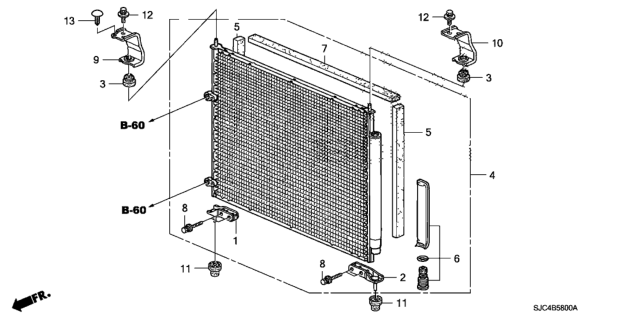2010 Honda Ridgeline 4 Door RTS KA 5AT A/C Air Conditioner (Condenser) Diagram