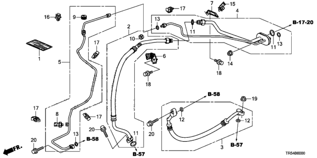 2014 Honda Civic A/C Hoses - Pipes Diagram