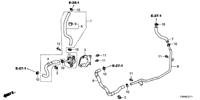 2017 Honda Accord Hybrid Hose Complete, Radiator Diagram for 1J405-5K1-A00