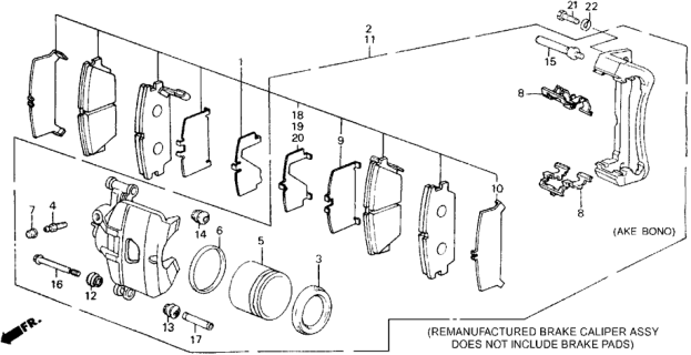 1988 Honda Accord Front Brake Caliper Diagram