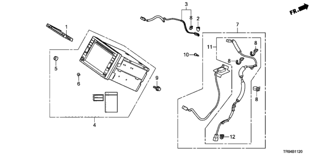 2012 Honda Civic Unit Assy Navigation (Avn) Diagram for 39540-TR0-A01RM