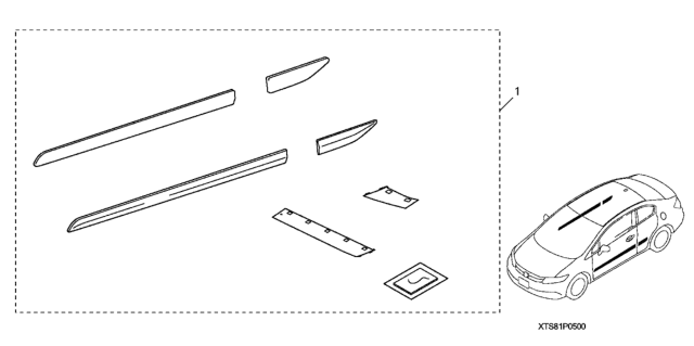 2012 Honda Civic Body Side Molding Diagram