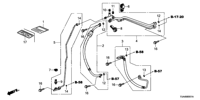 2017 Honda Fit A/C Hoses - Pipes Diagram 2