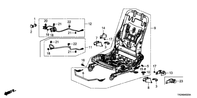 2014 Honda Civic 4 Door MX KL CVT Front Seat Components (Driver Side) Diagram