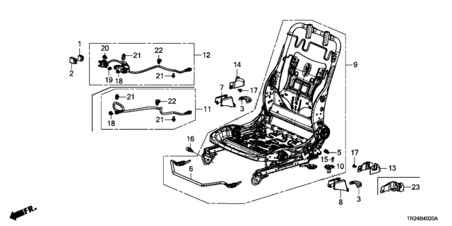 2013 Honda Civic Front Seat Components (Driver Side) Diagram