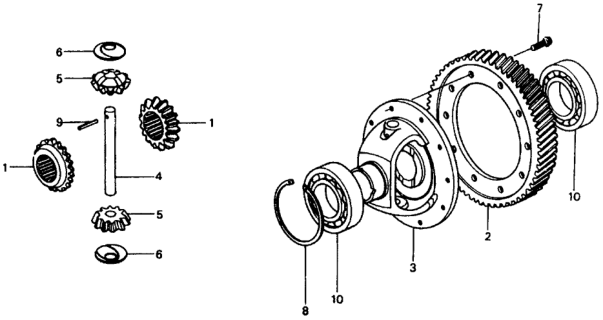1975 Honda Civic 2 Door ** (1500) KA HMT HMT Differential Gear Diagram