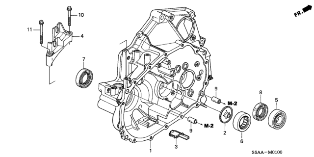 2001 Honda Civic MT Clutch Case Diagram