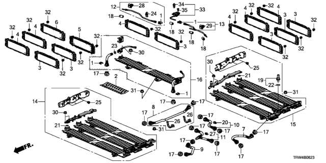 2019 Honda Clarity Plug-In Hybrid Battery Pack Cooler Diagram