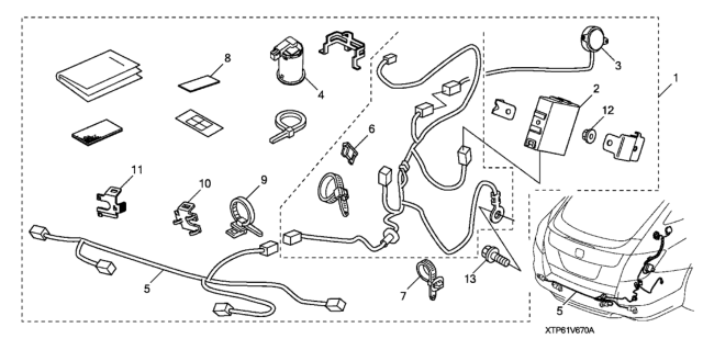 2012 Honda Crosstour Back-Up Sensor - Attachment Diagram