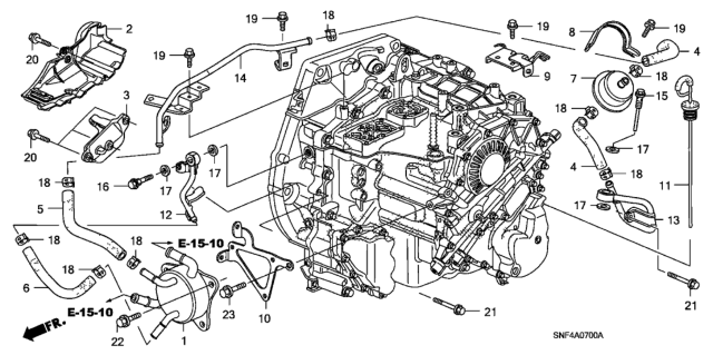 2010 Honda Civic 4 Door GX KA 5AT ATF Pipe Diagram