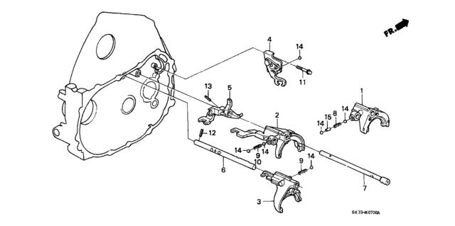 1990 Honda Civic Shaft, Reverse Shift Diagram for 24271-PL3-910