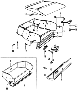 1976 Honda Civic 2 Door ** (1200) ** 4MT Glove Box Diagram