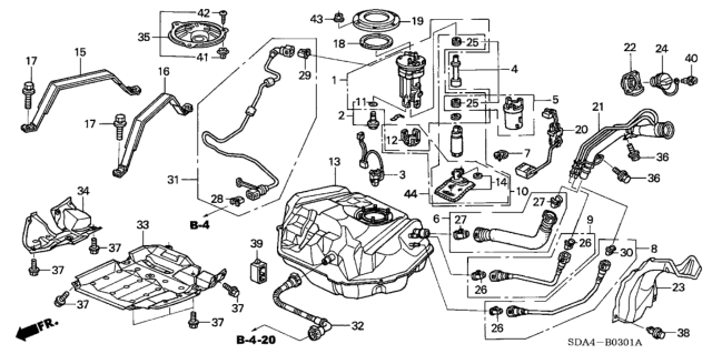 2006 Honda Accord Tube, Fuel Feed Diagram for 17707-SDC-L01