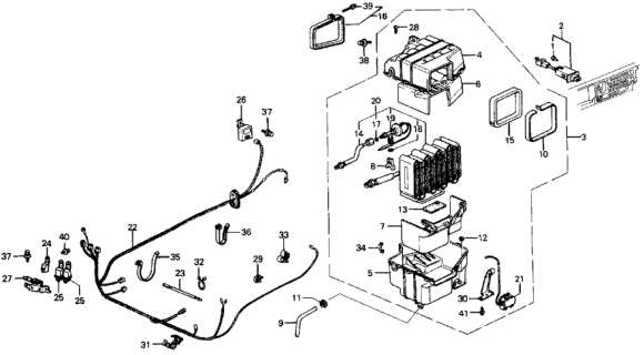 1985 Honda Civic A/C Cooling Unit (Sanden) Diagram