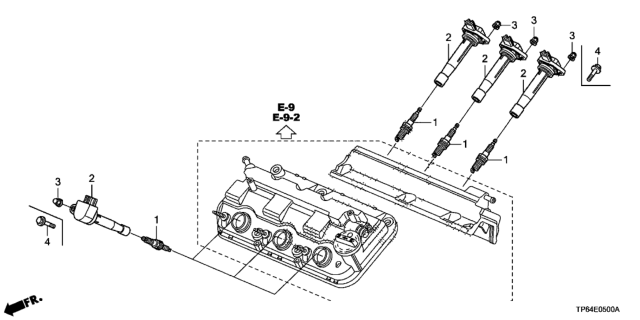 2011 Honda Crosstour Coil, Plug Hole Diagram for 30520-R70-A01