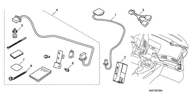 2014 Honda CR-Z 3 Door EX KA CVT XM Satellite Radio - Attachment Diagram