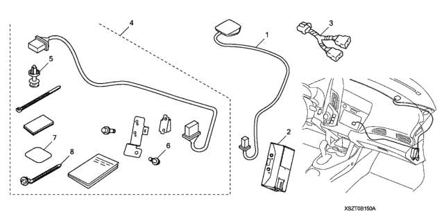 2014 Honda CR-Z XM Satellite Radio - Attachment Diagram