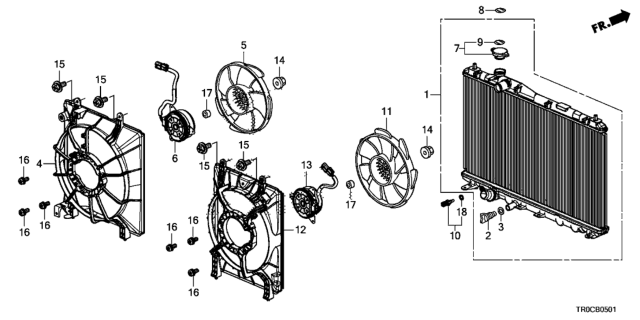 2015 Honda Civic Radiator (Toyo) Diagram