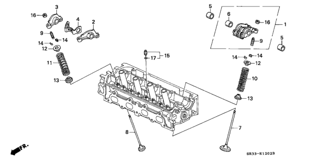 1992 Honda Civic Valve - Rocker Arm Diagram