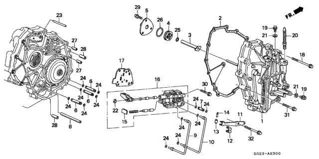 1998 Honda Civic 2 Door HX KL CVT CVT Right Side Cover Diagram