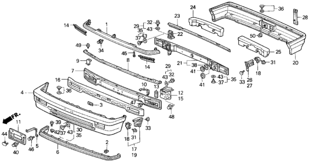 1989 Honda Civic Bumper Diagram