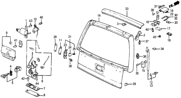 1984 Honda Civic Shim, Tailgate Striker Diagram for 83306-SA2-000