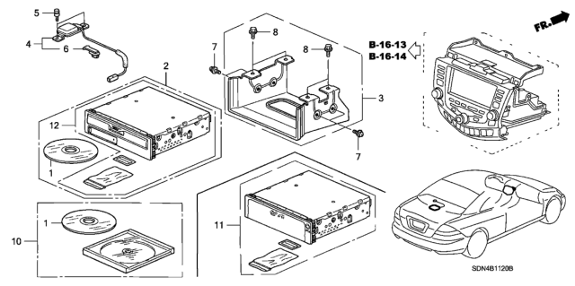 2004 Honda Accord DVD Unit, Navigation (Alpine) Diagram for 39540-SDA-405