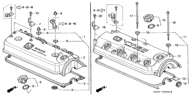 1998 Honda Odyssey Cover, Cylinder Head Diagram for 12310-PCA-000